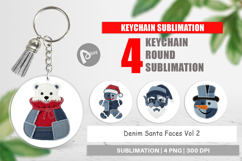 Denim Holiday Faces Keychain Product Image 1