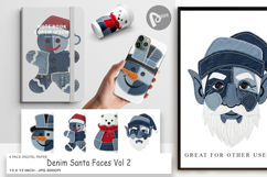 Denim Holiday Faces Digital Paper Product Image 1