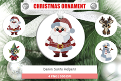 Santa Helpers Denim Ornament Product Image 1