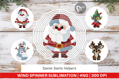 Santa Helpers Denim Wind Spinner Product Image 1