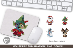 Santa Helpers Denim Mouse Pad Product Image 1