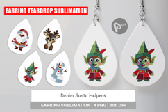 Santa Helpers Denim Earring Product Image 1