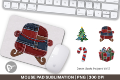 Santa Helpers Denim Mouse Pad Product Image 1