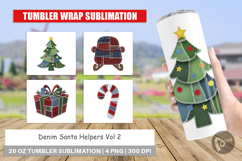Santa Helpers Denim Tumbler Product Image 1