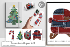 Santa Helpers Denim Digital Paper Product Image 1