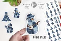 Denim Snowman Collage Sticker Product Image 1