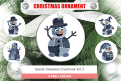 Denim Snowman Collage Ornament Product Image 1
