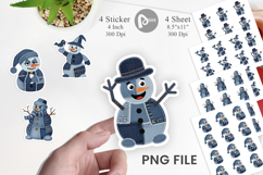 Denim Snowman Collage Sticker Product Image 1