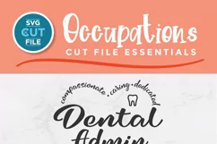 Dental admin svg file for dentist office reception and staff tall Pinterest image