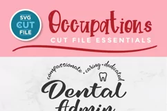 Dental admin svg file for dentist office reception and staff for Silhouette cutting machines