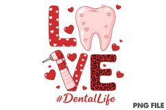 Dental Love Valentine Sublimation PNG Product Image 1