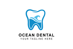 Dental and water wave logo, sun implant tooth health care Product Image 1