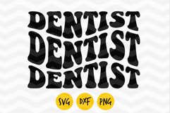 Dentist aesthetic wavy letters svg, Dentist groovy Product Image 1