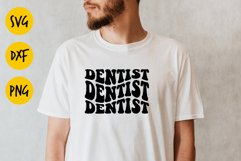 Dentist aesthetic wavy letters svg, Dentist groovy Product Image 4
