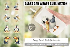 Derpy Beach Birds Glass Can Product Image 1