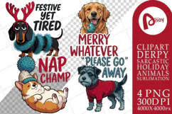 Derpy Sarcastic Holiday Dogs Sublimation Product Image 1