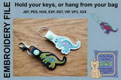 ITH Donnie Dinosaur Vinyl Key Fob or Bag Tag - Snap Tab Product Image 1