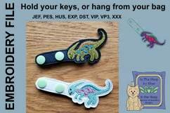 ITH Donnie Dinosaur Vinyl Key Fob or Bag Tag - Snap Tab Product Image 2