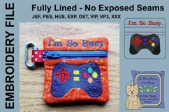 Gamer Mini Zipper Bag / Fully Lined, 4X4 HOOP Product Image 1