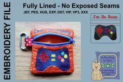 Gamer Mini Zipper Bag / Fully Lined, 4X4 HOOP Product Image 2