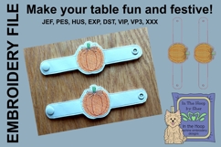 Pumpkin Napkin Rings - Fall Embroidery Product Image 3