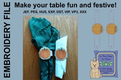 Pumpkin Napkin Rings - Fall Embroidery Product Image 2
