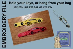 ITH Sports Car Key Fob - Embroidery Design Product Image 2