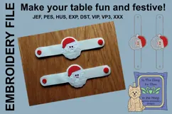 Santa Napkin Rings - Christmas Embroidery Product Image 3
