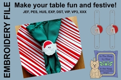 Santa Napkin Rings - Christmas Embroidery Product Image 1