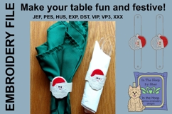 Santa Napkin Rings - Christmas Embroidery Product Image 2