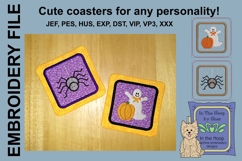 Spider &amp; Ghost Coasters - 4 x 4 and 5 x 7 Hoops Product Image 1