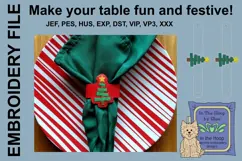 Christmas Tree Napkin Rings - Christmas Embroidery Product Image 1