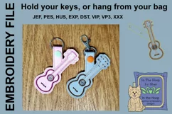 ITH Ukulele Vinyl Key Fob or Bag Tag - Snap Tab Product Image 1