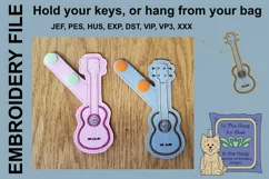 ITH Ukulele Vinyl Key Fob or Bag Tag - Snap Tab Product Image 2