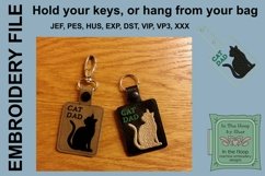 Cat Dad Key Fob - Embroidery Design Product Image 1