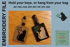 Cat Dad Key Fob - Embroidery Design Product Image 2