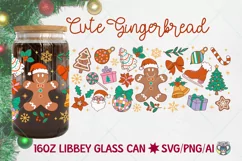 Christmas Glass Wrap Svg, Christmas Libbey Glass 16OZ Svg Product Image 1