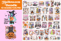 Retro Halloween Png Svg Bundle, Halloween Sublimation Design Product Image 1