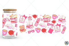 Valentines Glass Can Wrap SVG PNG, Bookish Valentine Png Product Image 2