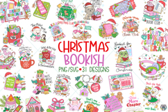 Christmas Bookish Png Bundle, Christmas Bookish stickers Product Image 1