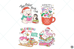 Christmas Bookish Png Bundle, Christmas Bookish stickers Product Image 4