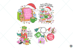 Christmas Bookish Png Bundle, Christmas Bookish stickers Product Image 6