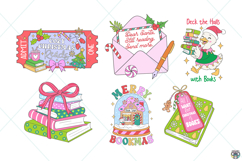 Christmas Bookish Png Bundle, Christmas Bookish stickers Product Image 8