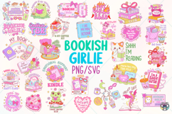 Book Lover Clipart PNG Bundle, Bookish Girlie Stickers Product Image 1
