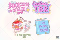Book Lover Clipart PNG Bundle, Bookish Girlie Stickers Product Image 3