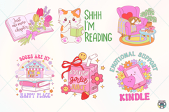Book Lover Clipart PNG Bundle, Bookish Girlie Stickers Product Image 6