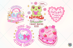 Book Lover Clipart PNG Bundle, Bookish Girlie Stickers Product Image 7