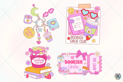 Book Lover Clipart PNG Bundle, Bookish Girlie Stickers Product Image 8