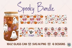 Halloween Libbey Glass Can Wrap SVG, 16OZ Glass Can svg Product Image 1