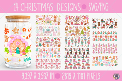 Christmas Libbey Glass Can Wrap SVG PNG, 16oz Can Wrap Png Product Image 1